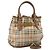 Borsa Tote Burberry Nova Check in pelle PVC 2 vie beige Auth 109937
