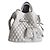 Lancel 1. Flirt M Eimer Tasche aus grauem gestepptem Leder
