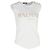 Camiseta sin mangas de algodón blanco con estampado del logo de Balmain Crudo