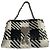 Borsa Ami in pelle intrecciata a quadri nero e bianco Argento