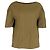 Blusa a maniche corte con spalle scese Dries Van Noten in lino khaki Verde Cachi