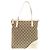 Gucci Beige GG Canvas und Leder Tote Bag Weiß - Ansicht 2