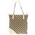 Gucci Beige GG Canvas und Leder Tote Bag Weiß - Ansicht 3