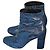 Saint Laurent Python Ankle Boots Blue