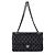 Timeless Chanel Classic Medium Double Flap Shoulder Bag in Black Lamb Leather - view 8