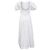 Vestido midi de popelina fruncida Ganni en algodón orgánico blanco - vista 3