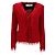 IRO fransige Jacke aus rotem Baumwolltweed