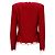 IRO fransige Jacke aus rotem Baumwolltweed - Ansicht 3