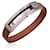 Hermès Pulsera Pousse Pousse de cuero marrón Hermes Paris metal plateado Castaño  - vista 4