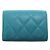 Chanel Coco Mark Dreifach-Brieftasche Blau Türkis - Ansicht 2