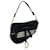 Dior Blue Velvet Crocodile Effect Embroidered Saddle Bag Navy blue Cloth  ref.1999795