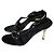 Gucci High Heels aus schwarzem Leder mit goldenem Absatz