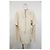 Vestido en capas de viscosa crema con mangas de ganchillo bohemio Chloé Sandy Speckle Blanco Crudo - vista 8