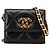 Chanel 19 Kartenhalter aus schwarzem, gestepptem Lammleder mit Kette