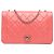 Chanel Rosa Pelle di Vitello Stropicciata Bi Trapuntata Vintage Full Flap