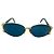 Fendi schwarze goldene Sonnenbrille mit blau getöntem Logo FS 293 - Ansicht 2