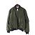 Haider Ackermann Olive Satin Ma-1 Draped Bomber Jacket Olive green