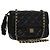 Givenchy Borsa a spalla a catena in pelle nera e oro Auth 112382 Nero D'oro