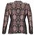 Dolce & Gabbana Patterned Martini Suit Jacket in Black and Pink Polyester - vista 3