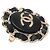 Timeless Chanel Chain CC Brosche aus schwarzem Lammleder - Ansicht 4