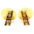 Hermès Hermes Gold and Yellow Cloisonné Clip Earrings Golden  - view 3