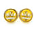 Hermès Hermes Gold and Yellow Cloisonné Clip Earrings Golden  - view 5