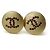 Orecchini a clip placcati in oro Chanel con strass rossi Rosso D'oro