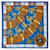 Hermès Écharpe Hermes Carré 90 Cliquetis Kachikachi Motif Épée Soie Bleu Multicolore  ref.2006935