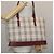 Burberry Nova Check Tote Bag aus Canvas Leder beige rot gold Auth 111118 Golden - Ansicht 24