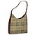 Borsa a Spalla Burberry Nova Check in Pelle PVC Beige Auth yk16862