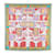 Écharpe Hermès Carre 90 TORANA Soie Rouge Multicolore Kaki  ref.2007346