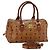 MCM Vicetos Logogram Mini Boston Bag in pelle PVC 2 vie marrone oro Auth ki5381 D'oro