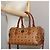 MCM Vicetos Logogram Mini Boston Bag in pelle PVC 2 vie marrone oro Auth ki5381 D'oro - vista 23
