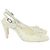 2.55 Sandali slingback Chanel in tweed bianco con punta in rete floreale Crudo