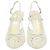 2.55 Sandali slingback Chanel in tweed bianco con punta in rete floreale Crudo - vista 2