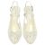 2.55 Sandali slingback Chanel in tweed bianco con punta in rete floreale Crudo - vista 5