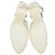 2.55 Sandali slingback Chanel in tweed bianco con punta in rete floreale Crudo - vista 6
