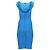 Abito midi a scollo ampio in bandage Herve Leger in rayon blu Blu chiaro - vista 3