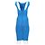 Abito midi a scollo ampio in bandage Herve Leger in rayon blu Blu chiaro - vista 8