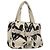 CHANEL Tote Bag Canvas White Black Silver CC Auth bs22011 Silvery