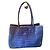 Borsa a mano Longchamp Roseau in pelle blu