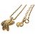 Collana Christian Dior metallo oro Auth FF5523 D'oro - vista 3