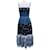 Autre Marque Talbot Runhof Blue Multi Broderie Anglaise-Inset Midi Dress Cotton  ref.2010423