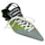 Autre Marque Ancuta Sarca Lime Green A2 Slingback Lace-up Upcycled Textile Kitten Heels Cloth  ref.2010426