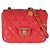 Timeless Chanel Rote gesteppte Lammleder Coco Pins Mini Umhängetasche Pink