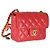 Timeless Chanel Rote gesteppte Lammleder Coco Pins Mini Umhängetasche Pink - Ansicht 4