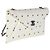 Clutch busta in pelle di agnello bianco Chanel con logo CC e catena Nero - vista 4