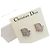 Orecchini a cerchio in argento con logo Christian Dior in strass - vista 2
