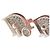 Orecchini a cerchio in argento con logo Christian Dior in strass - vista 4