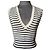 Chanel Gestreiftes Cashmere Crop Top Creme Navy Blau Roh Marineblau